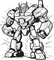 Cybernetic Fusion Robot Morphing into Black Icon Tech Arsenal Transforming Weapon with Black Emblem