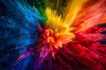 Color bombs explode bright background, HD, Generative Ai - obrazy, fototapety, plakaty