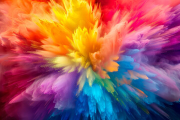 Obraz premium Color bombs explode bright background, HD, Generative Ai