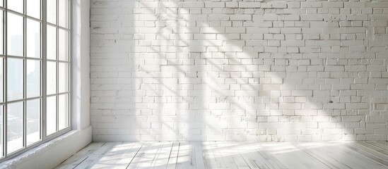 White decorative plaster brick interior wall in loft style design