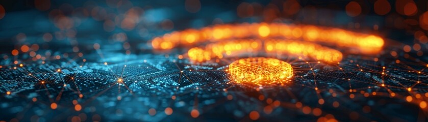 Technology Background: Wireless network and connection abstract data background with wifi symbol