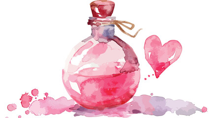Love potion bottle Clipart Flat vector 