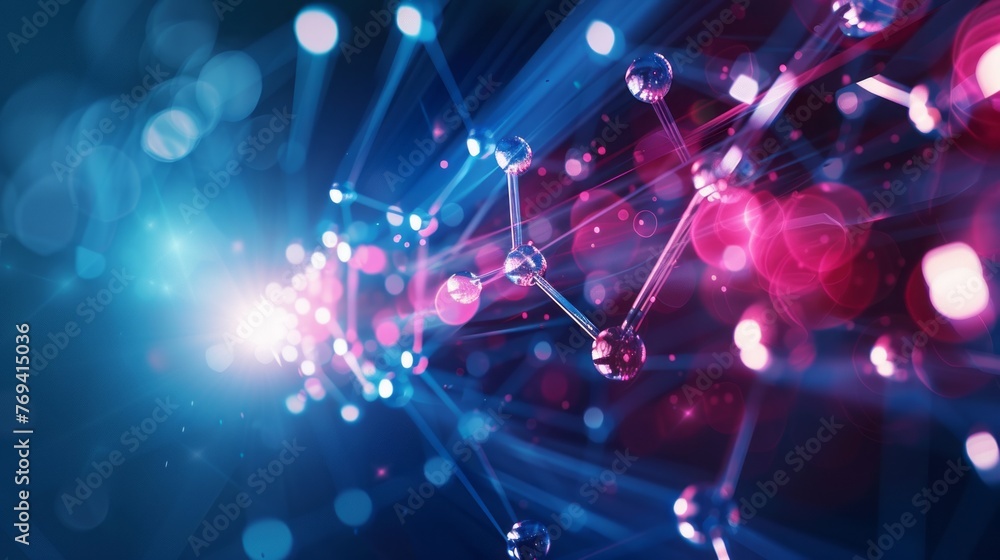 Aufkleber dynamic molecule vector illustration: speed movement pattern on dark blue background - hi-tech digit
