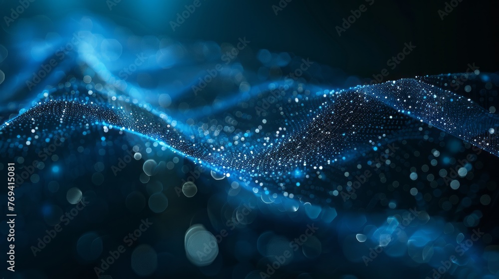 Aufkleber dynamic molecule vector illustration: speed movement pattern on dark blue background - hi-tech digit