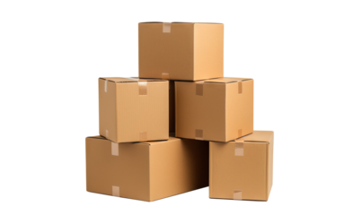 Cardboard boxes, cut out