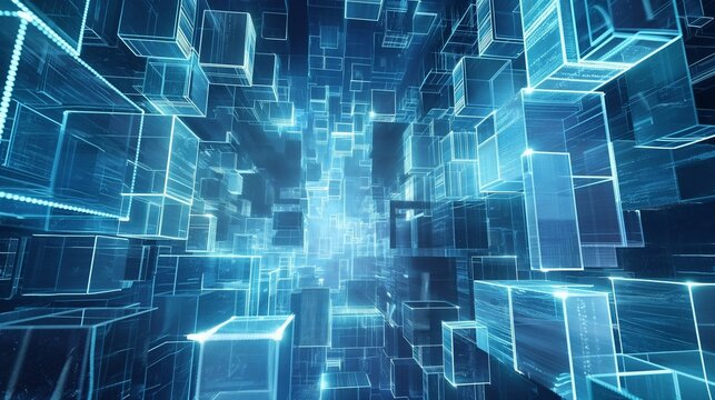Quantum Computing Network In A Cyber City An Abstract 3d Digital Wallpaper Background.