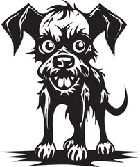 Twisted Creepy Hound Black Logo Design Cryptic Undead Pet Black Vector Emblem