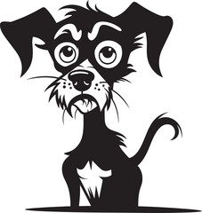 Grim Zombie Pooch Black Vector Emblem Abnormal Creepy Canine Sinister Black Logo Design