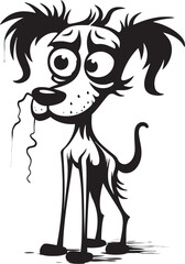 Eerie Zombie Creature Sinister Black Logo Design Macabre Creepy Pooch Eerie Black Vector