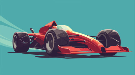 Race car flat illustration flat cartoon vactor illu - obrazy, fototapety, plakaty