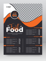 Modern Food menu and restaurant flyer Design template