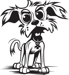 Spooky Zombie Pet Black Vector Icon Haunting Mutant Dog Black Logo Design