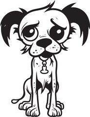 Weird Cryptic Dog Black Vector Emblem Twisted Undead Creature Black Logo Design Icon