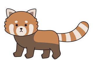 かわいいレッサーパンダのベクターイラスト。アイコン、動物