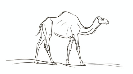 One single line drawing of strong desert Arab camel 