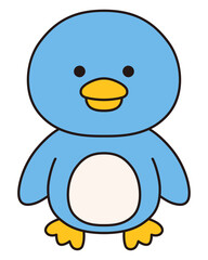 かわいいペンギンのベクターイラスト。アイコン、鳥