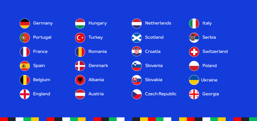 All countries participating in the Football Championship  in Europe 2024 year