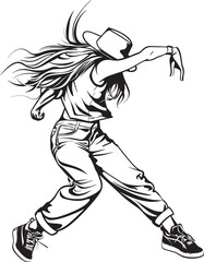 Contemporary Hip Hop Maven Black Vector Design Dynamic Street Dance Talent Black Emblem Icon
