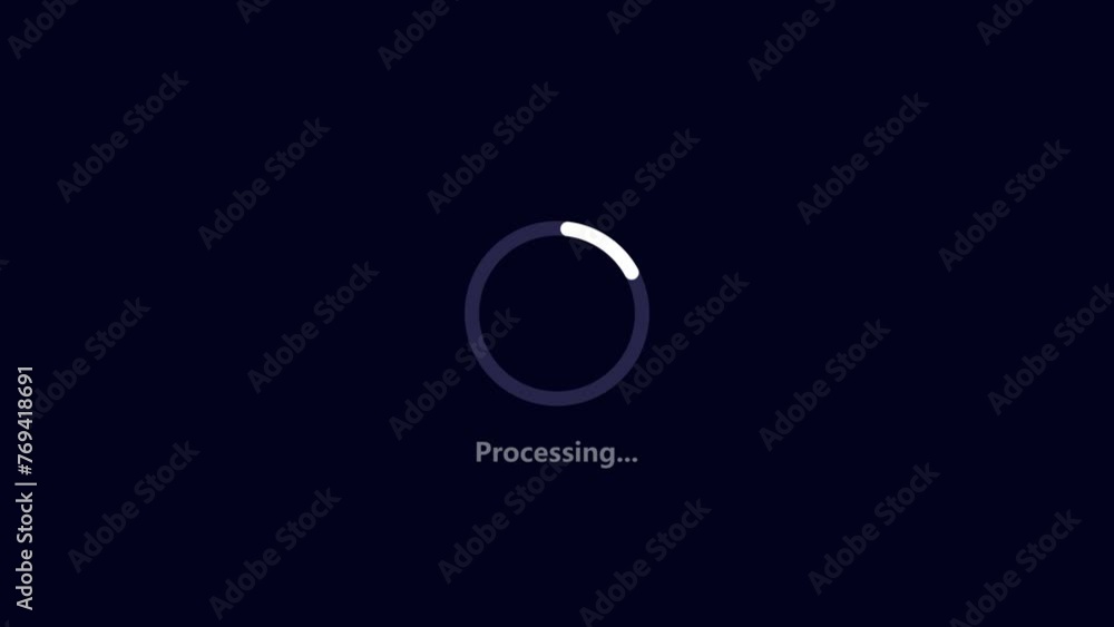 Poster processing bar, abstract processing circle icon animation