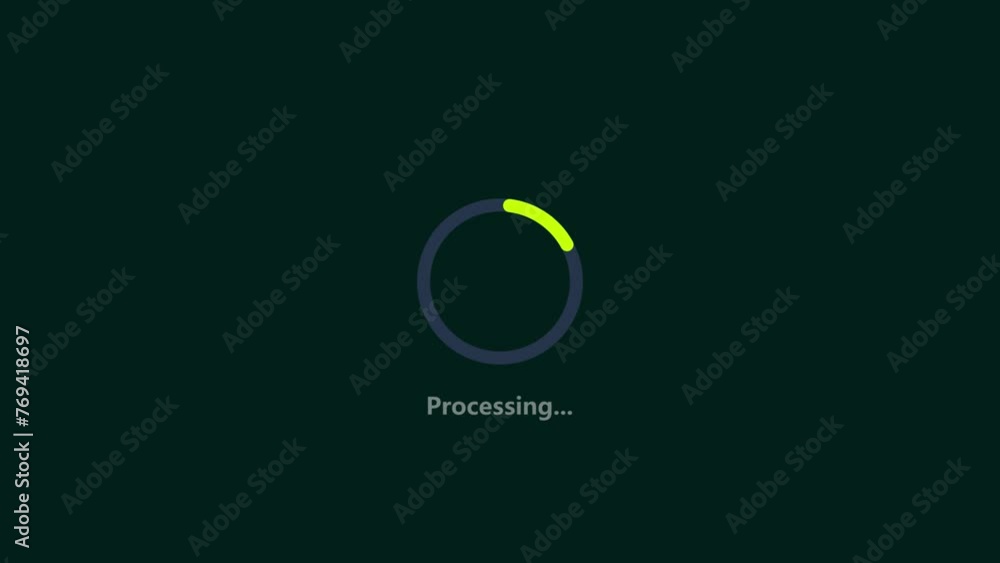 Poster processing bar, abstract processing circle icon animation