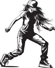 Chic Urban Dance Star Black Logo Design Vibrant Street Dance Icon Black Vector Emblem
