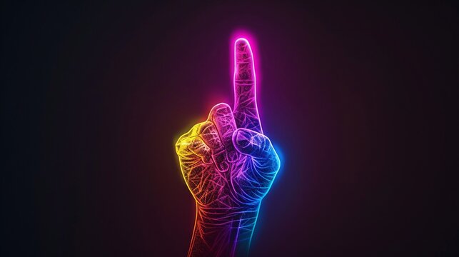 Pinky Pinky The Colorful Finger Pointing Upwards Generative AI