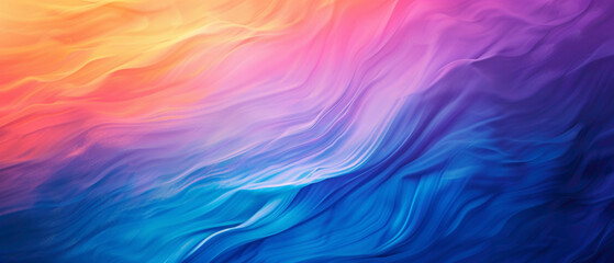 Marvel at the exquisite blend of azure blue, royal purple, and sunset orange, gracefully transitioning into a captivating gradient, meticulously captured in high-definition to highlight . - obrazy, fototapety, plakaty