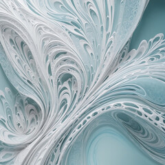 liquid ethereal lace frozen in an abstract futuristic 3d texture isolated on a transparent background,   colorful background
