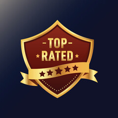 vector top rated Gold label design
