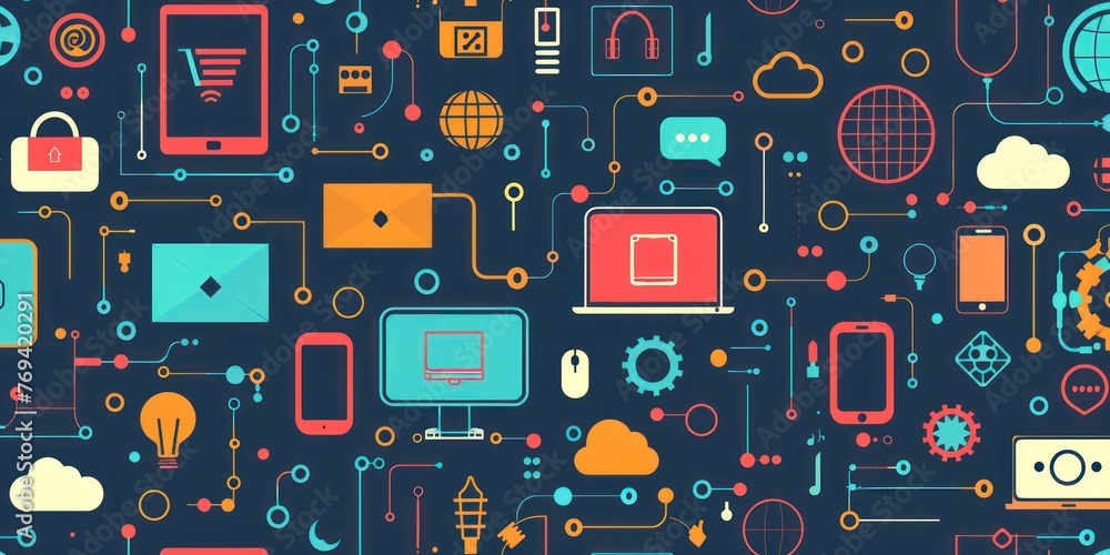 Poster abstract tech futuristic innovative concept background with information technology pattern