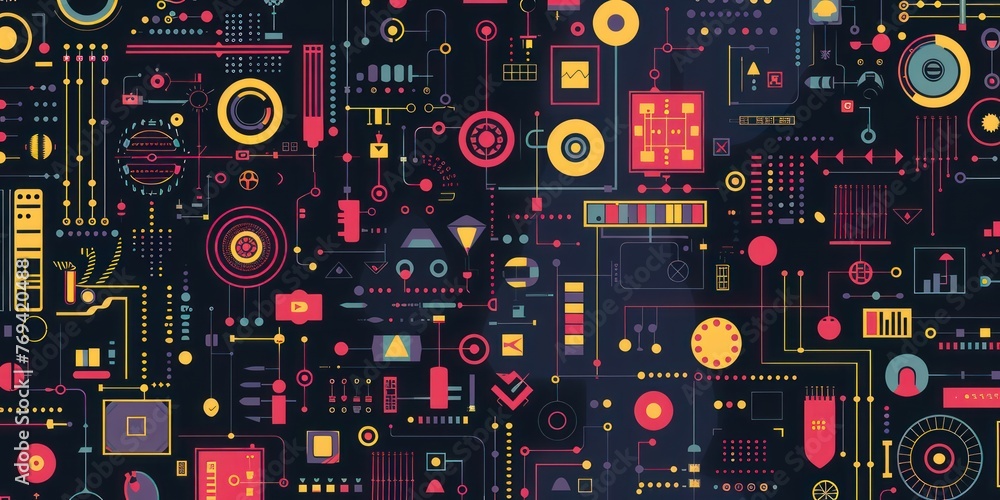 Poster abstract tech futuristic innovative concept background with technology pattern eps
