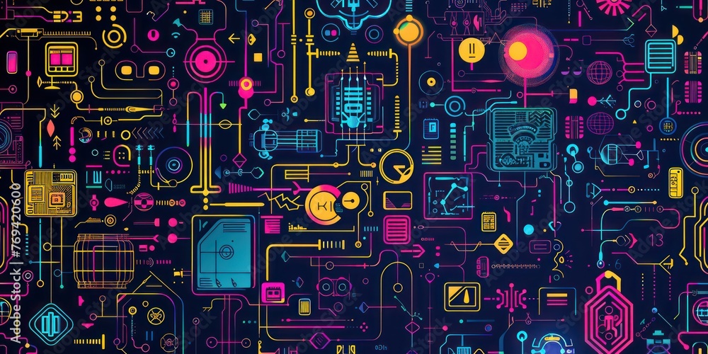 Aufkleber abstract tech futuristic innovative concept background with technology pattern eps