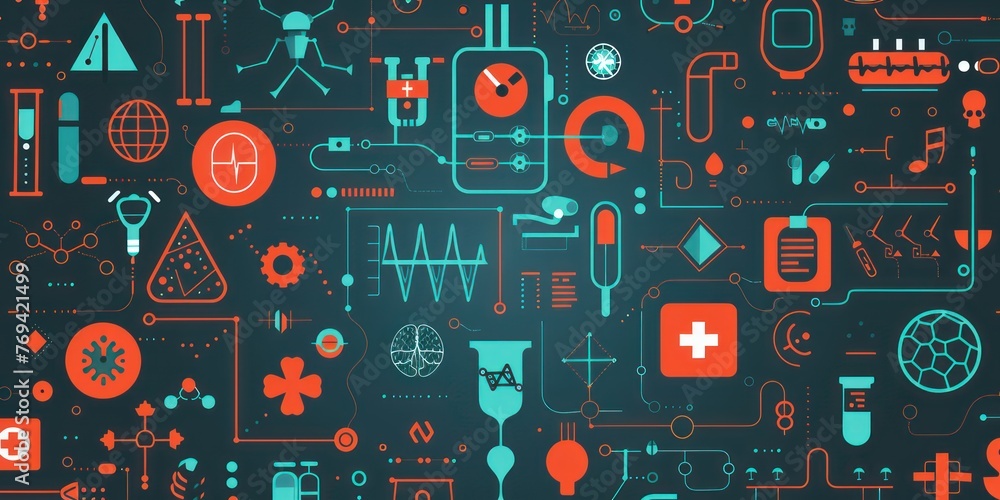 Aufkleber abstract tech futuristic innovative concept background with health technology pattern