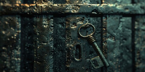The access key to the jail's gateway. - obrazy, fototapety, plakaty