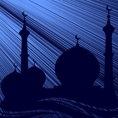 Muslim Mosque Silhouette. Vector illustration