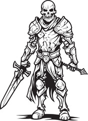 Spectral Defender Zombie Knight Soldier Black Emblem Logo Shadowed Sentinel Zombie Knight Soldier Black Icon Design