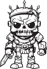 Shadowed Sentinel Zombie Knight Soldier Black Icon Design Eerie Crusader Zombie Knight Soldier Black Vector Emblem