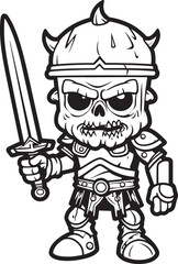 Necrotic Sentinel Zombie Knight Soldier Black Icon Design Phantom Guardian Zombie Knight Soldier Black Vector Emblem