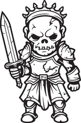 Phantom Defender Zombie Knight Soldier Black Vector Emblem Eerie Warden Zombie Knight Soldier Black Emblem Icon