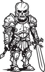 Graveyard Crusader Zombie Knight Soldier Black Icon Emblem Cursed Sentinel Zombie Knight Soldier Black Logo Icon