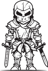 Fototapeta premium Necrotic Warden Zombie Knight Soldier Black Emblem Design Phantom Guardian Zombie Knight Soldier Black Icon Emblem