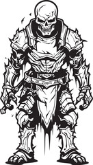 Graveyard Guardian Zombie Knight Soldier Black Vector Design Necrotic Sentinel Zombie Knight Soldier Black Emblem Icon