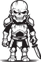Soulless Sentinel Zombie Knight Soldier Black Vector Emblem Grim Guardian Zombie Knight Soldier Black Logo Icon
