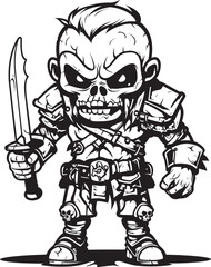 Doomed Defender Zombie Knight Soldier Black Vector Design Ghastly Guardian Zombie Knight Soldier Black Emblem Design