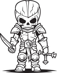 Grim Warden Zombie Knight Soldier Black Emblem Logo Eerie Crusader Zombie Knight Soldier Black Icon Design