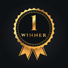 vector winner golden label design

