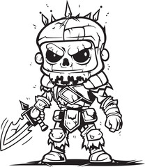 Sinister Sentry Zombie Knight Soldier Black Vector Emblem Eternal Enforcer Zombie Knight Soldier Black Logo Icon