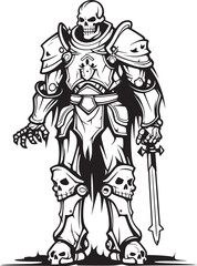 Fototapeta na wymiar Wraith Warrior Zombie Knight Soldier Black Emblem Icon Ghastly Guardian Zombie Knight Soldier Black Logo Emblem