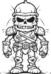 Haunted Defender Zombie Knight Soldier Black Vector Design Graveyard Sentinel Zombie Knight Soldier Black Emblem Icon