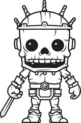 Obraz premium Ghostly Guardian Zombie Knight Soldier Black Emblem Logo Cursed Sentinel Zombie Knight Soldier Black Icon Design